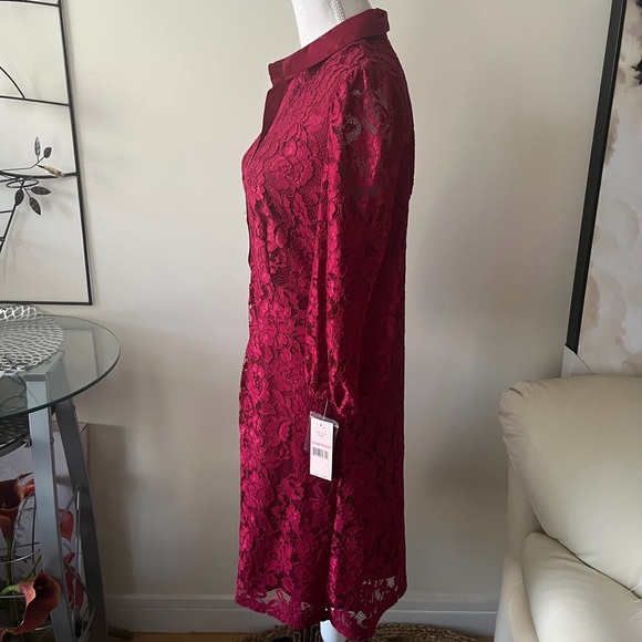 Nanette Lepore Garnet Lace Shirt Dress Mini Fit & Flare Size 10 NWT - Picture 6 of 8